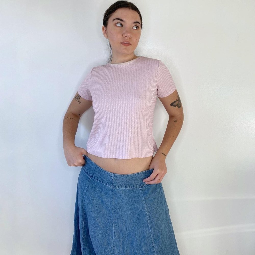 vintage pink baby tee